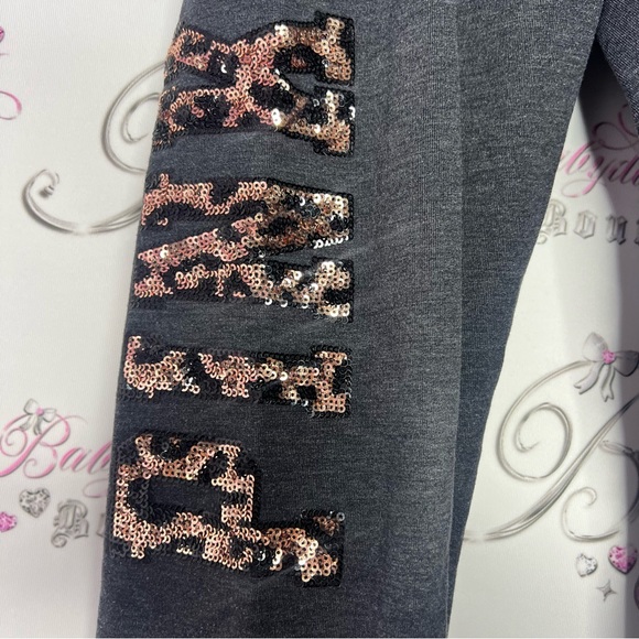 Victoria secret pink sequin jogger pants cheetah print love pink sweat pants y2k - Picture 8 of 13